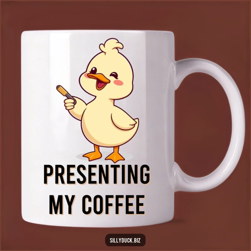 Funny Kawaii Duck Presentation Mug Gift: Hilarious Duck Teaching A Lesson