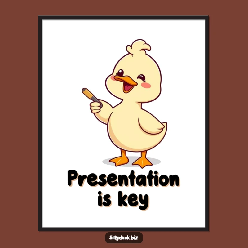 Funny Kawaii Duck Art Print Gift: Hilarious Duck Presentation for Your Wall