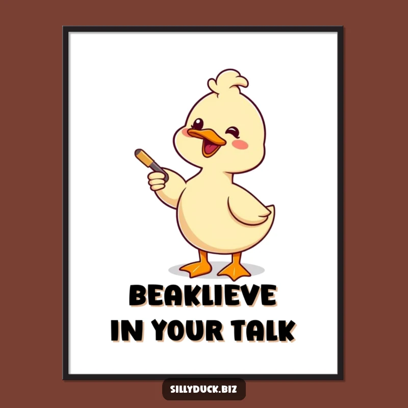 Funny Free Printable Wall Art: Comical Duck Presentation for a Whimsical Decor