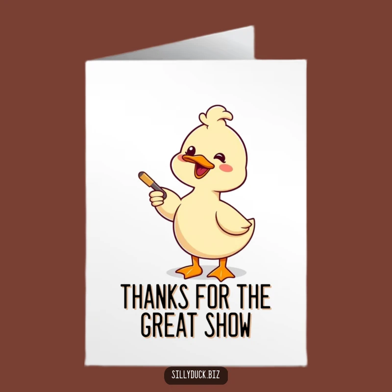 Cute Free Printable Thank You Card: Comical Duck Presents Your Gratitude
