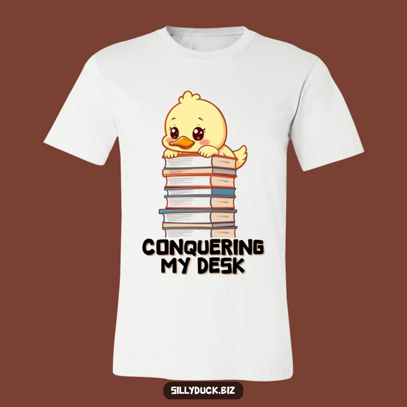 Funny Kawaii Duck Overwhelmed Shirt Gift: Conquer Your Desk Pile